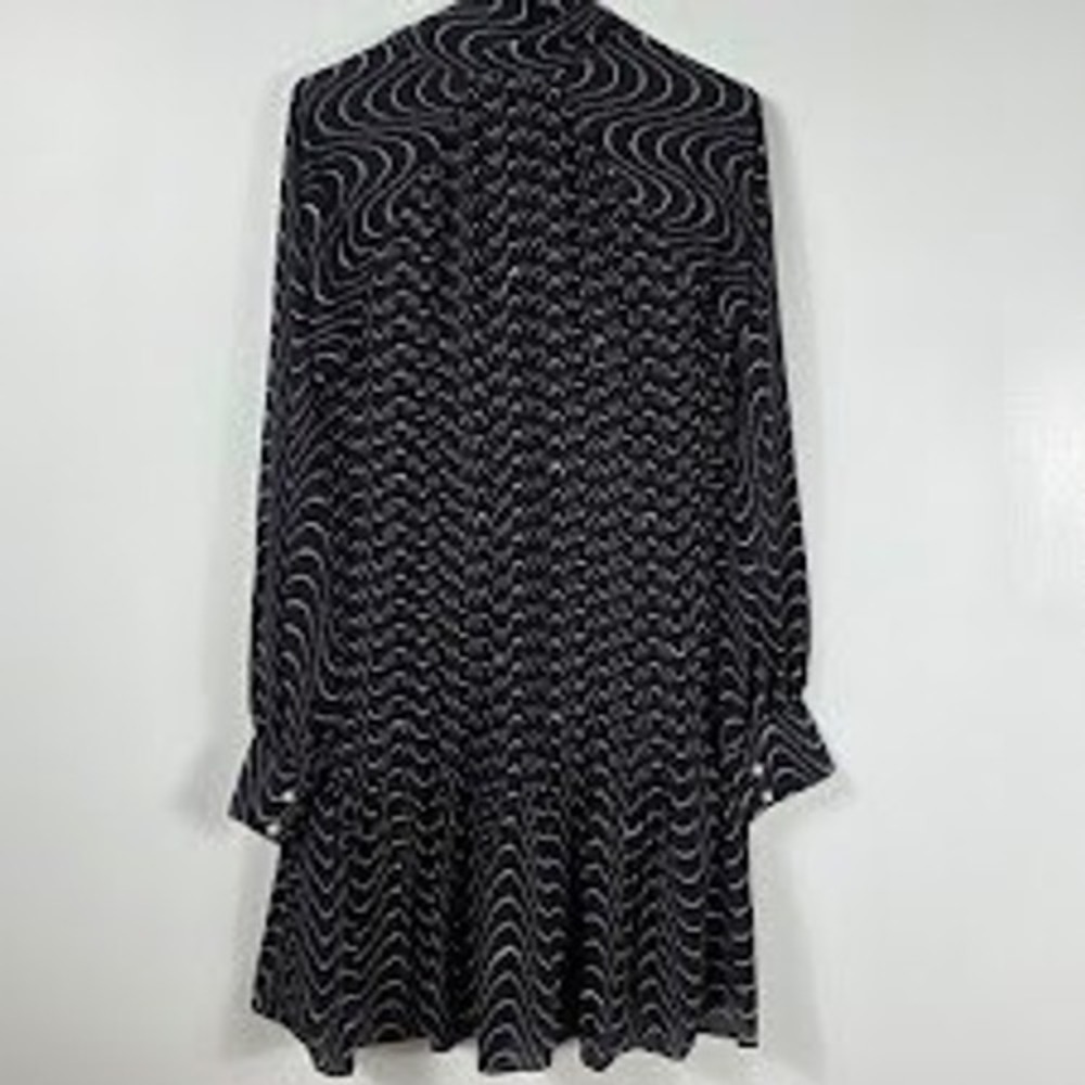 Kate Spade New York Wavy Dot Dress Womens 8 Black Pink Dot Pearl Cuff - Picture 6 of 9